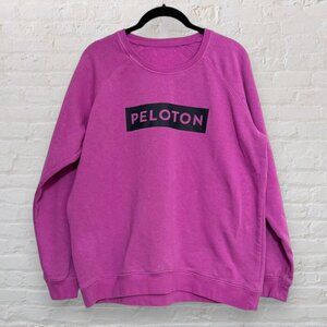 PELOTON Purple Pink Crewneck Pullover Logo Sweatshirt Athletic Size M